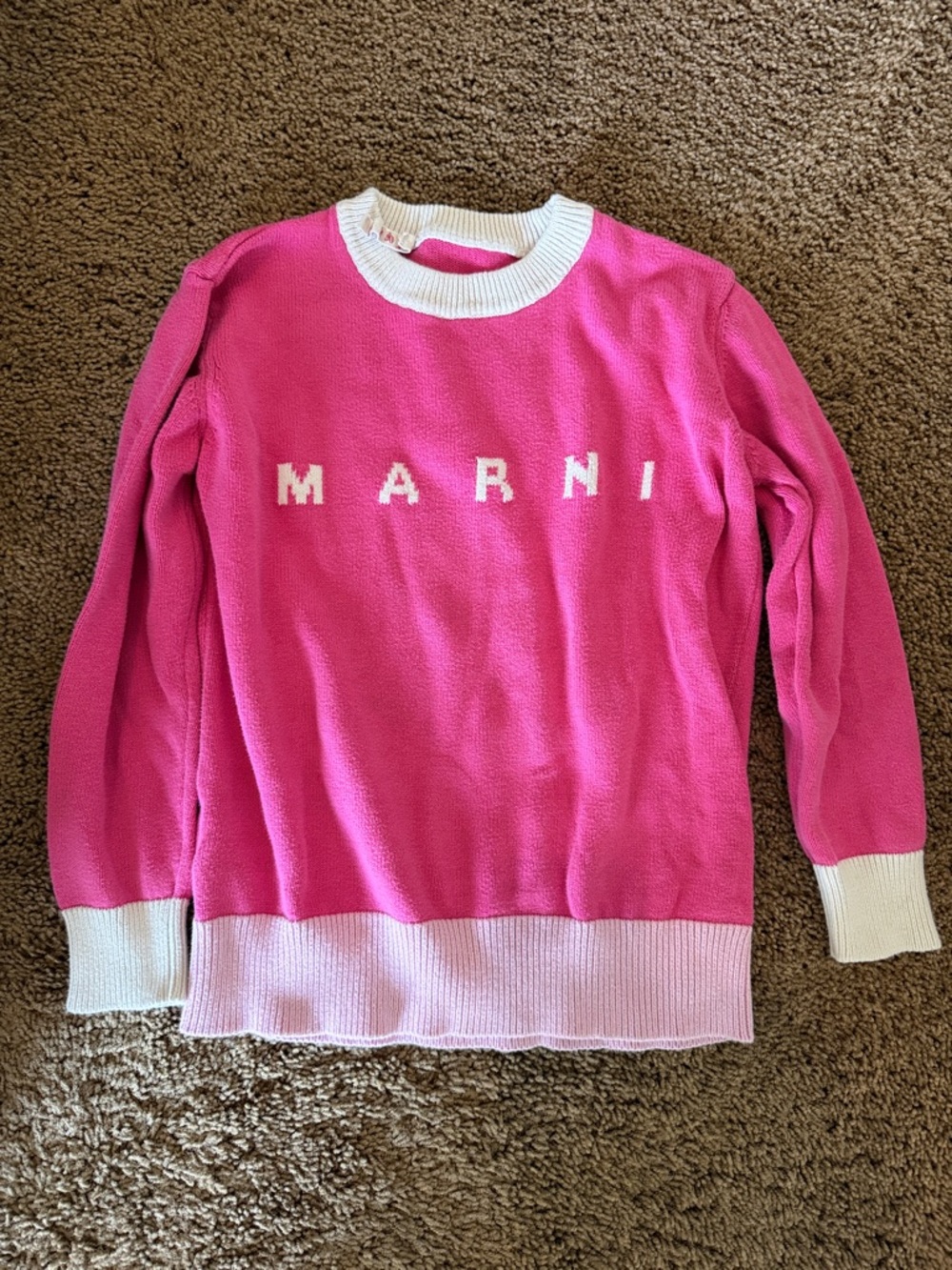 Marni Kids Hot Pink Sweater with White Trim size 8